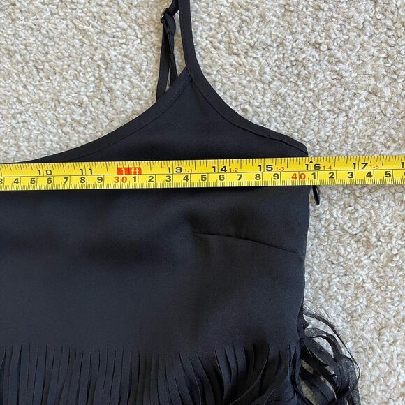W by Worth Gatsby Fringe Mini Dress Sleeveless Black Size 2 Cocktail Party - Picture 13 of 15
